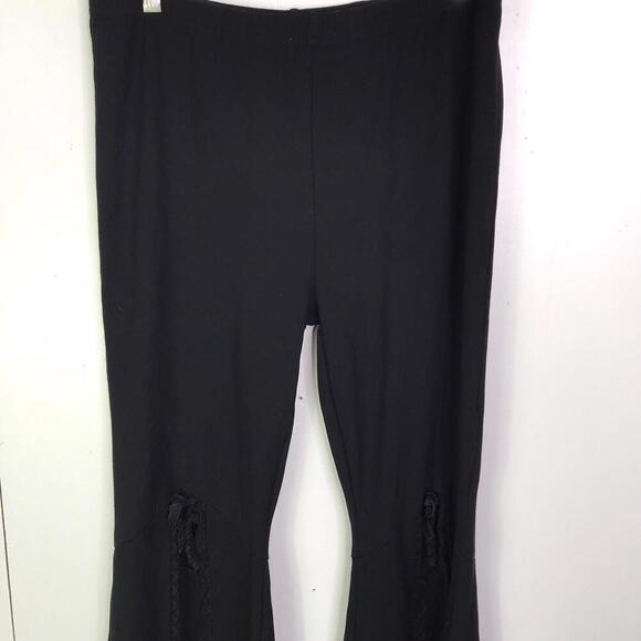 Widow Dolls Kill Pants Size XXL Flare Split Front Hem Goth Festival Grunge - Picture 8 of 11